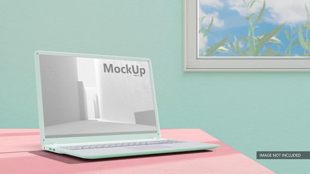 PSD laptop mockup concepto mínimo