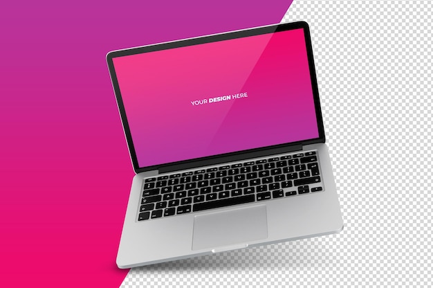 PSD laptop moderno com maquete de sombra isolada
