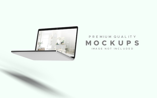 Laptop o notebook in Gravity Mockup