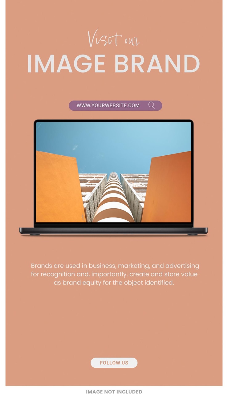 PSD laptop peach teme branding plantilla de historias de instagram diseño de psd