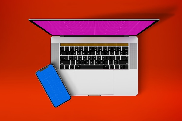PSD laptop pro & generator mockup seluler