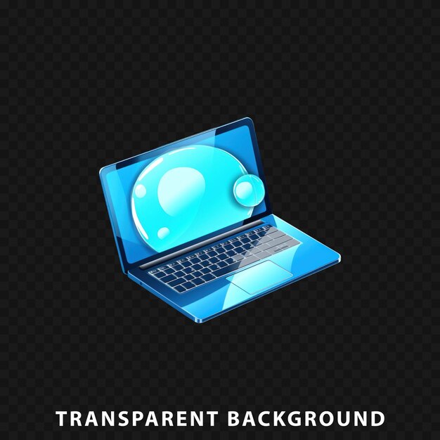 PSD laptop de rendu 3d isolé sur fond transparent