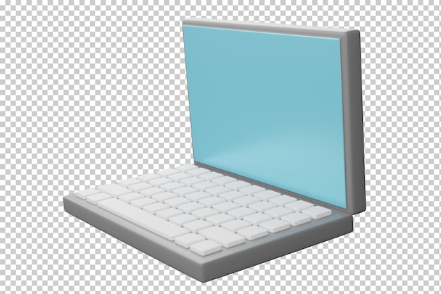 PSD laptop de rendu 3d isolé