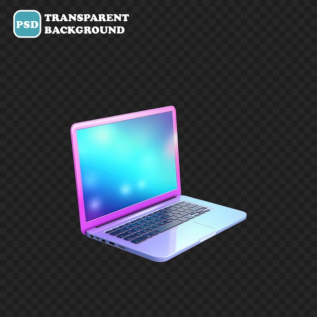 Laptop-symbol isoliert 3d-rendering-illustration