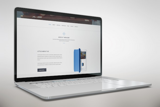 Laptop verspotten die Seitenansicht
