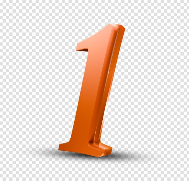 Laranja 3D Número Um