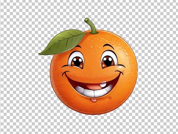 PSD laranja feliz com sorriso cartoon bonito