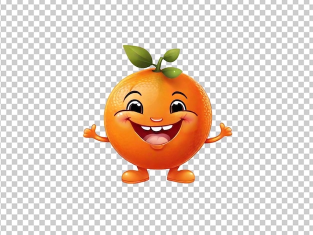 Laranja feliz com sorriso cartoon bonito