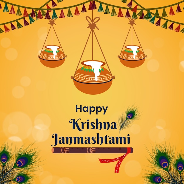 Laranja Tradicional Feliz Krishna Janmashtami Envío en Instagram