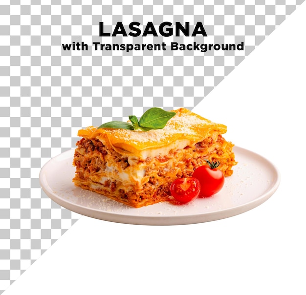 Lasagne auf einem Teller Foto PSD mit durchsichtigem Hintergrund