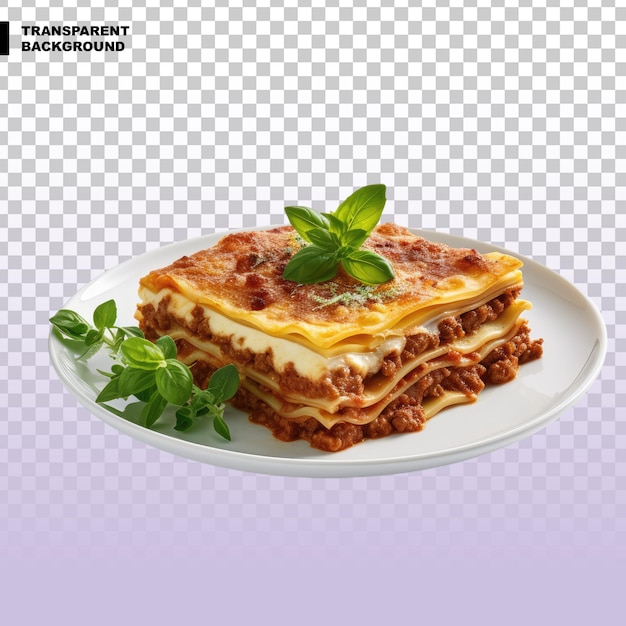 PSD les lasagnes sur fond transparent