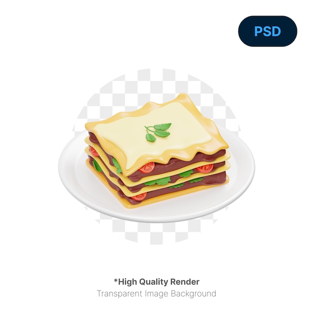 Lasanha Ícone 3D PSD Premium