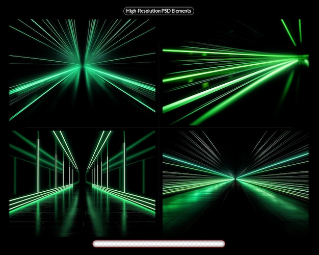 Laser beleuchtet von hinten und von der seite in den raum