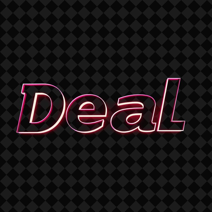 PSD laser cut deal cortes de texto con neón rojo vibrante y magenta líneas de precisión patrones geométricos y