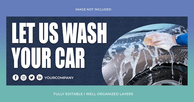 Lassen Sie uns Ihr Auto waschen Facebook-Banner