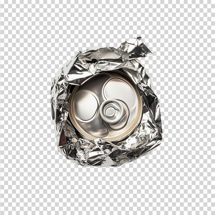 PSD una lata de basura vacía y arrugada de refresco o cerveza aislada sobre un fondo transparente
