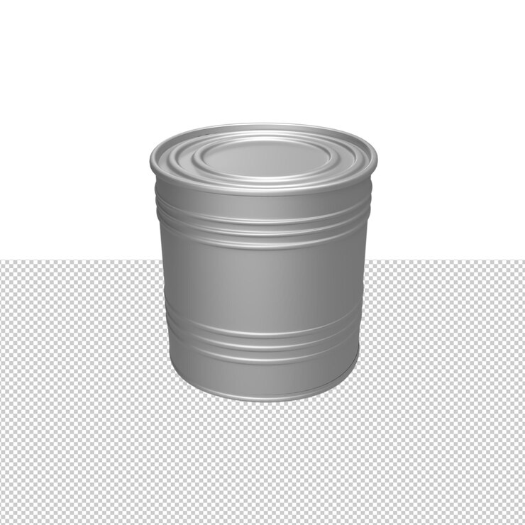 PSD lata en blanco para maqueta de producto 3d render ilustración