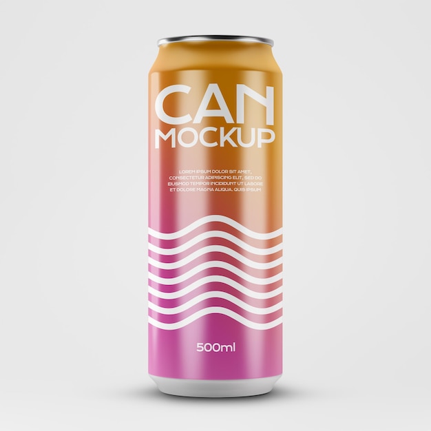 La lata de cerveza gaseosa es una maqueta de 500 ml.