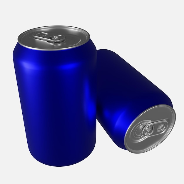 PSD lata de refrigerante azul