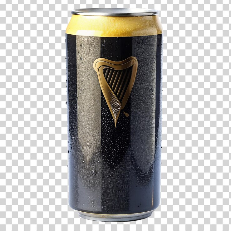 PSD una lata de guinness en un fondo transparente