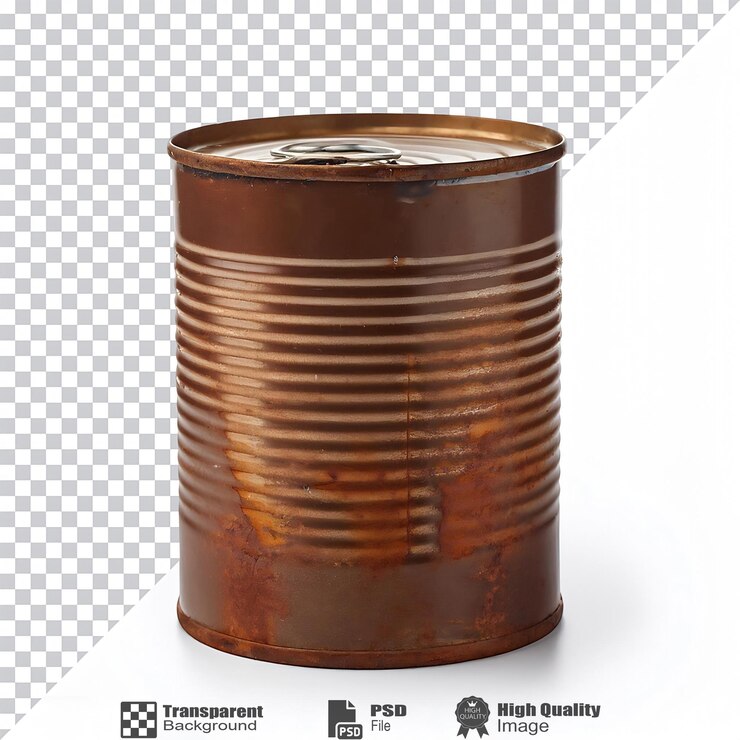 PSD la lata de metal oxidado está aislada