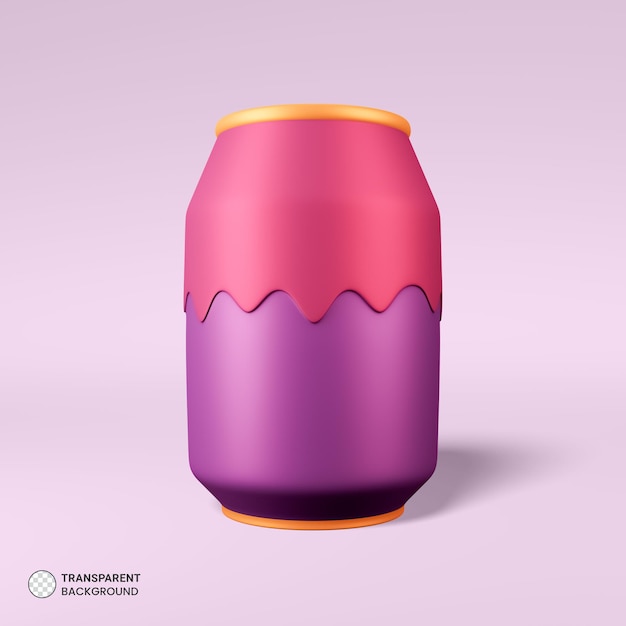 PSD lata de refresco icono aislado 3d render ilustración