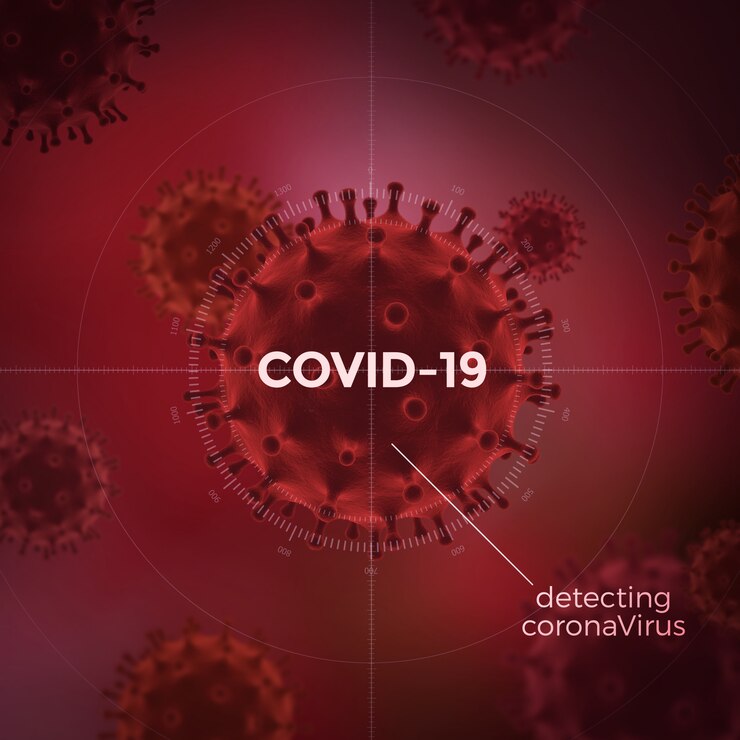 PSD latar belakang covid-19. konsep virus corona. pencegahan penyakit menular.