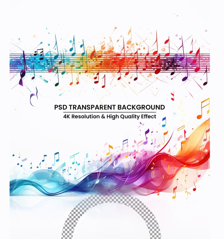 PSD latar belakang not musik warna-warni, abstrak, simbol dan tanda tekstur latar belakang