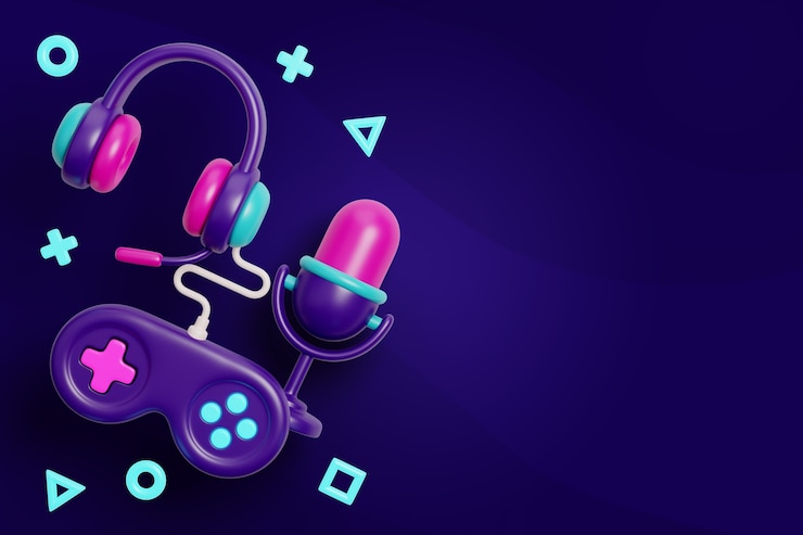 PSD latar belakang spanduk kosong untuk gaming
