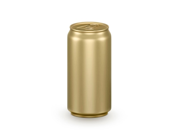 Latas de aluminio doradas de fondo transparente