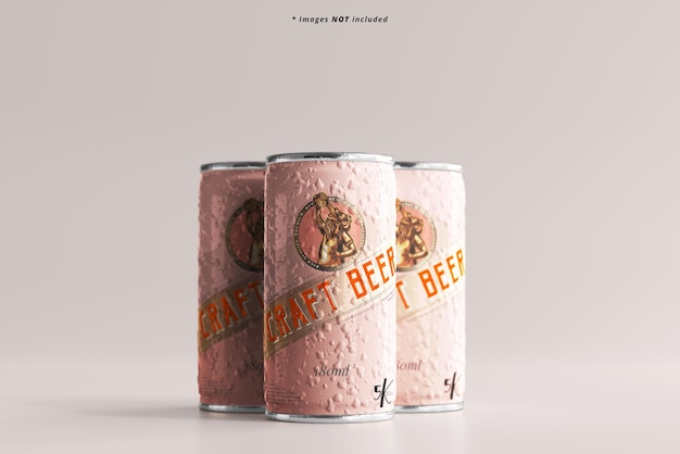 Latas de cerveza pequeñas con efecto de condensación