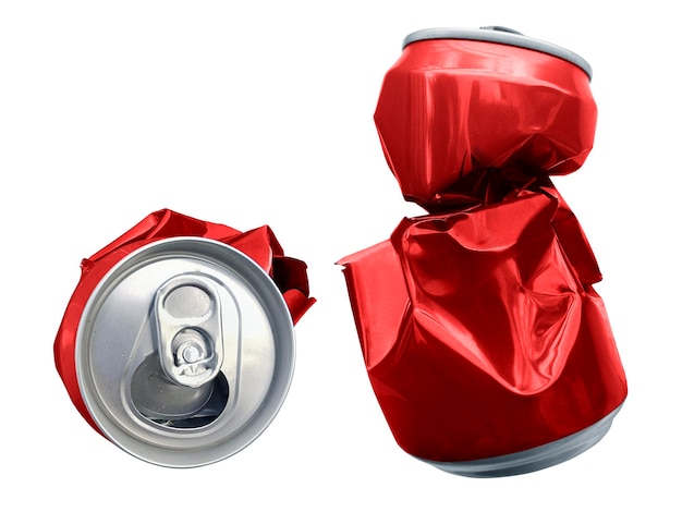 Latas comprimidas de fondo transparente