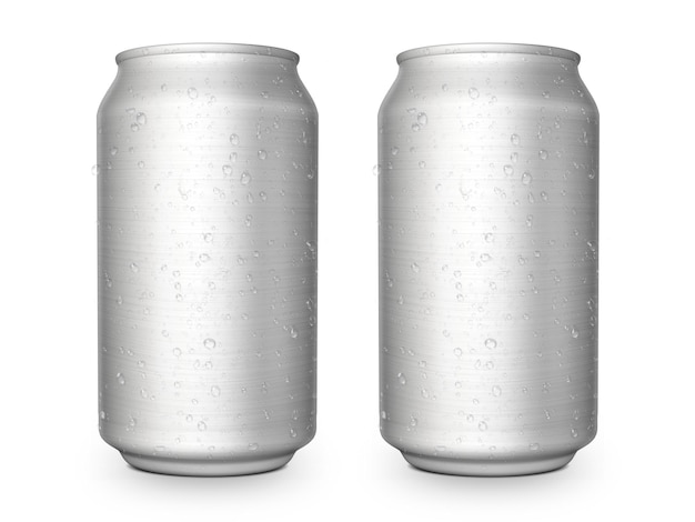 Latas de alumínio para desenho de fundo transparente