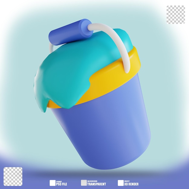 PSD latas de cor de ilustração 3d