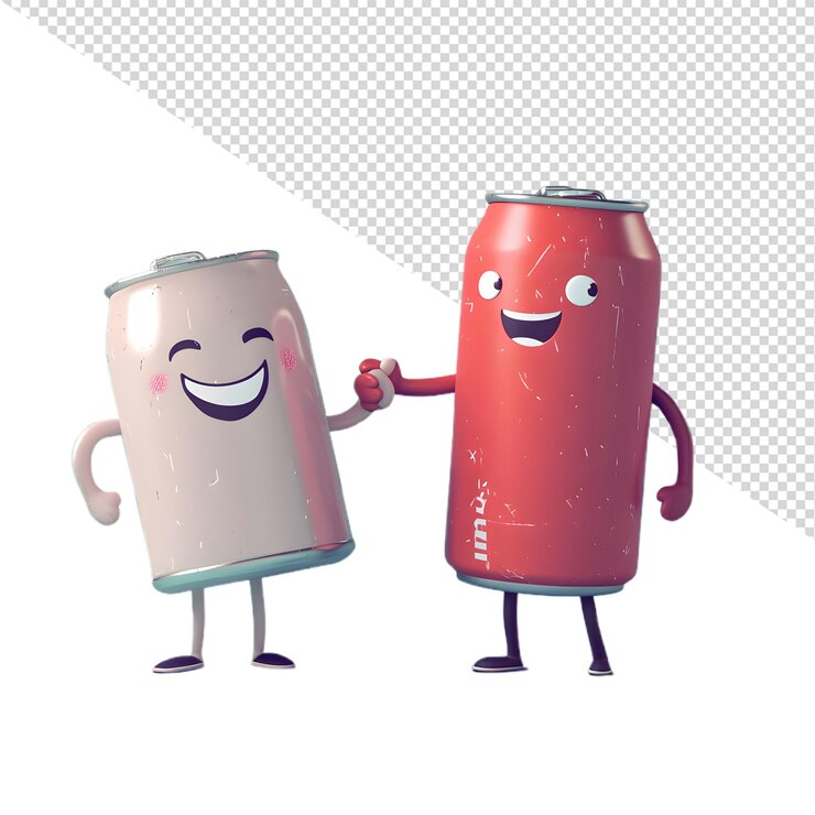 PSD las latas de refresco felices