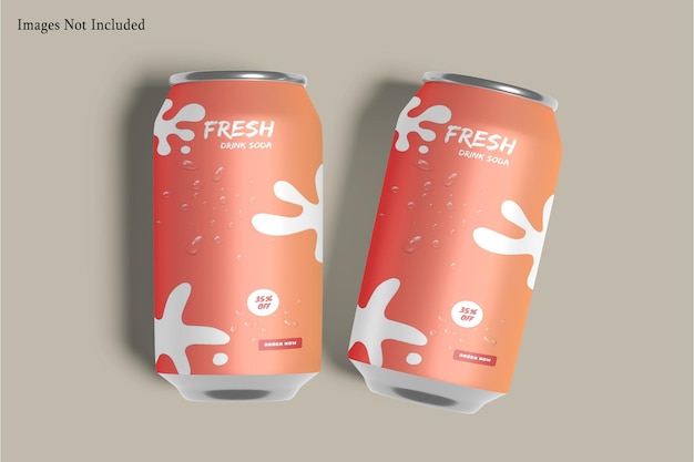Las latas de refresco son una imitación de una bebida fresca.