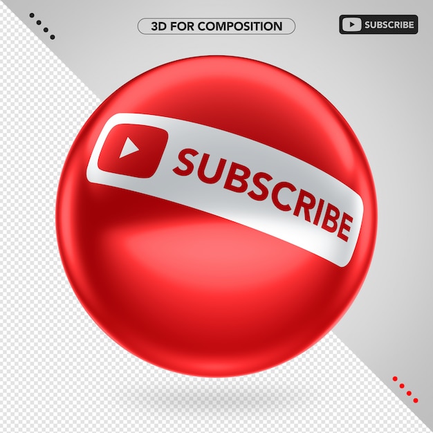 PSD lateral rojo 3d elipse youtube suscribirse para composición