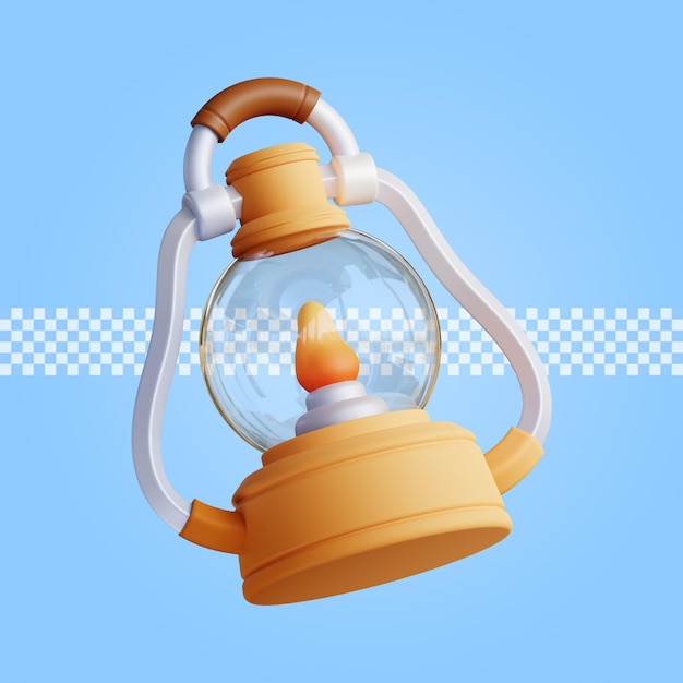 Latern-symbol 3d-rendering isolierte premium-psd