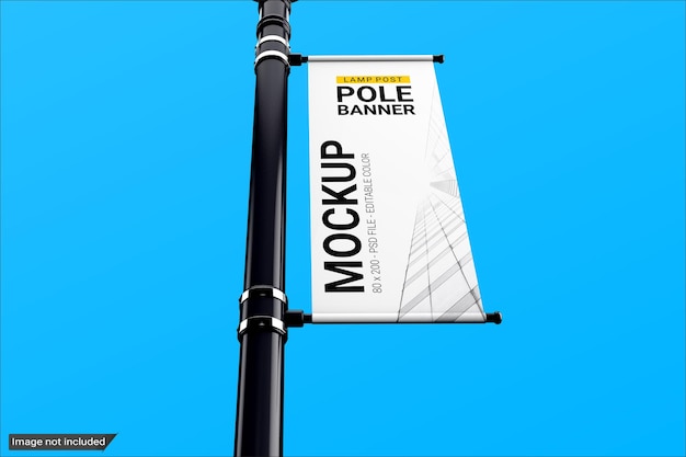 PSD laternenmast pole banner mockup