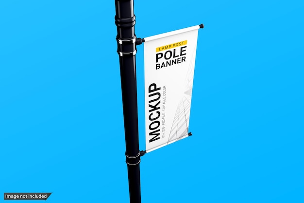 Laternenmast pole banner mockup