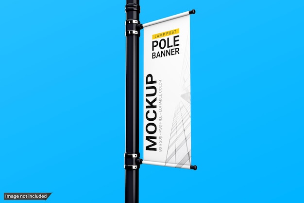 PSD laternenmast pole banner mockup