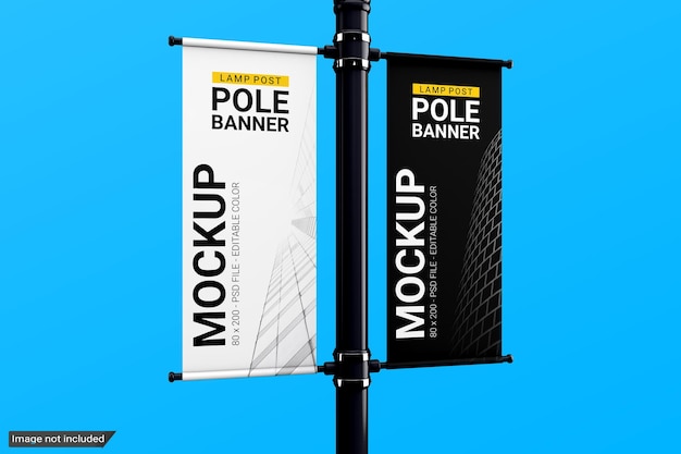 Laternenpfosten Banner Mockup