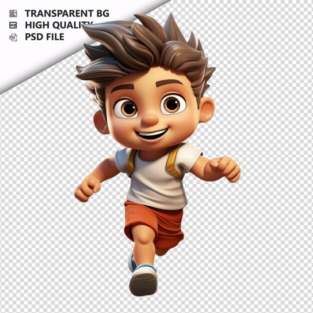 PSD latin kid training 3d cartoon style weißer hintergrund isol