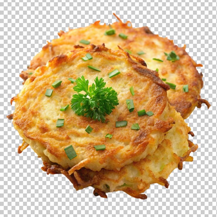 PSD latke tradicional de panqueque de patatas sobre un fondo transparente