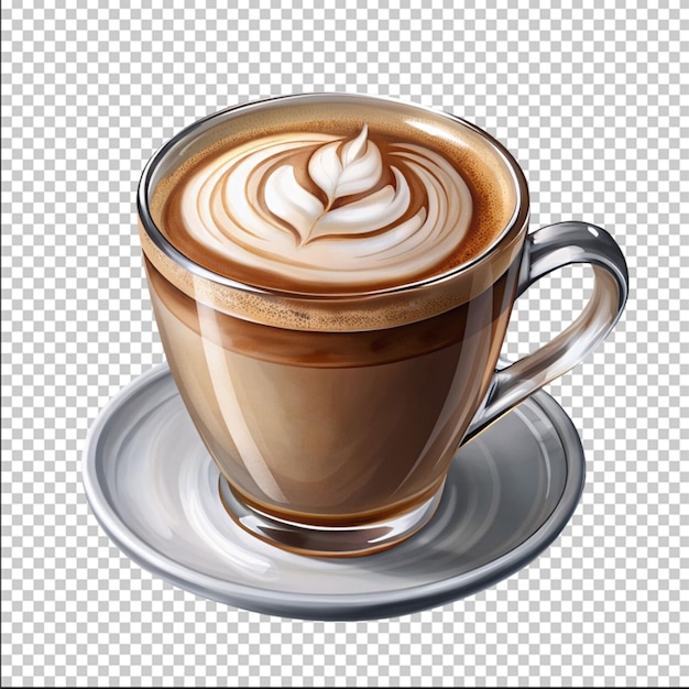 latte aislado sobre un fondo transparente