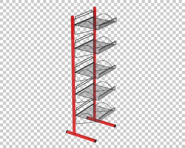 Lattenrostanzeige auf transparentem Hintergrund 3D-Darstellung