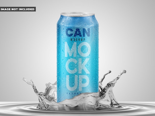 Lattina con splash Mockup