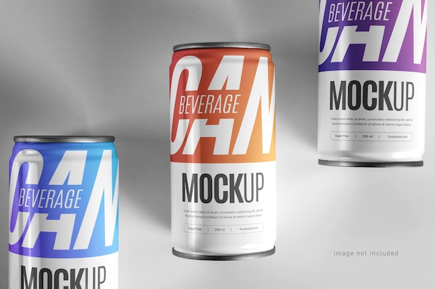 Lattina fotorealistica per bevande Mockup Premium