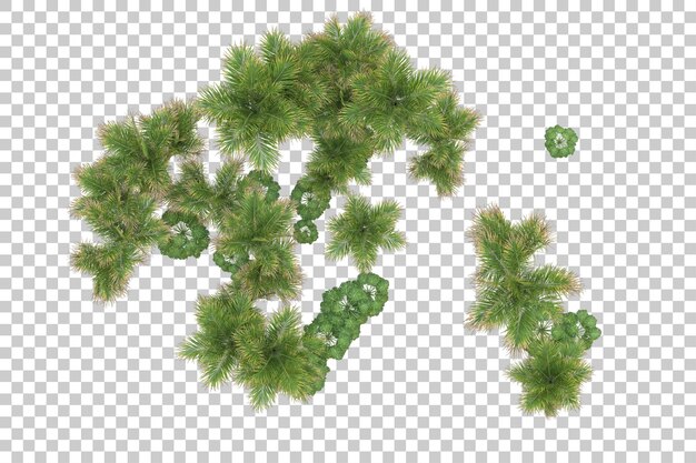 Laubinsel isoliert auf weißem Hintergrund 3D-Darstellung