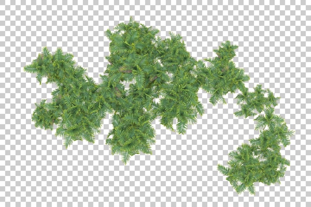 Laubinsel isoliert auf weißem Hintergrund 3D-Darstellung
